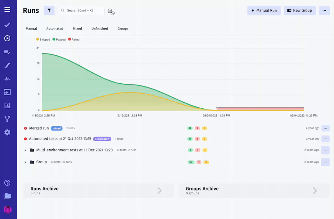 Release. Select All Test Runs in RunGroups and More Updates