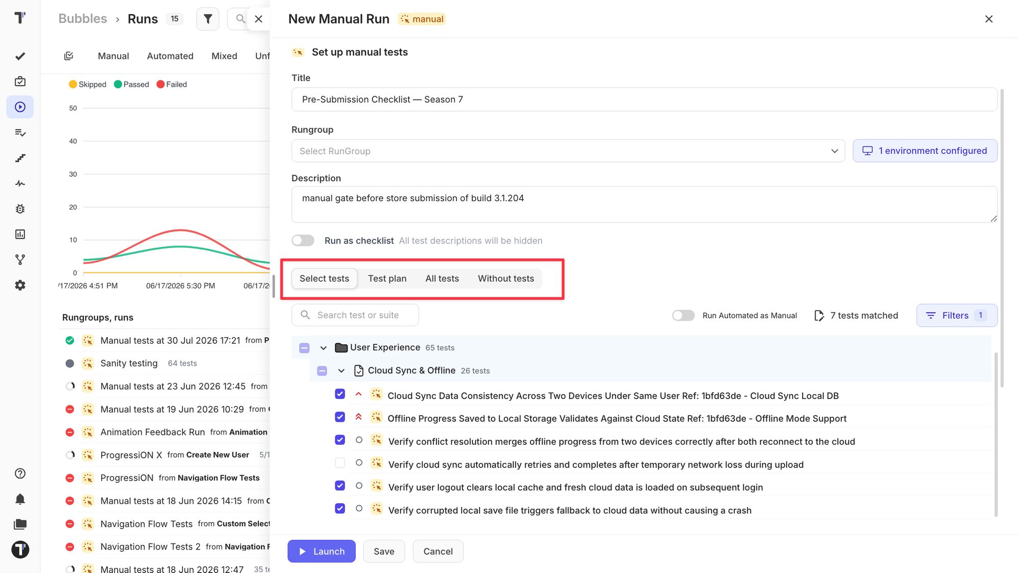 select-tests-default-view