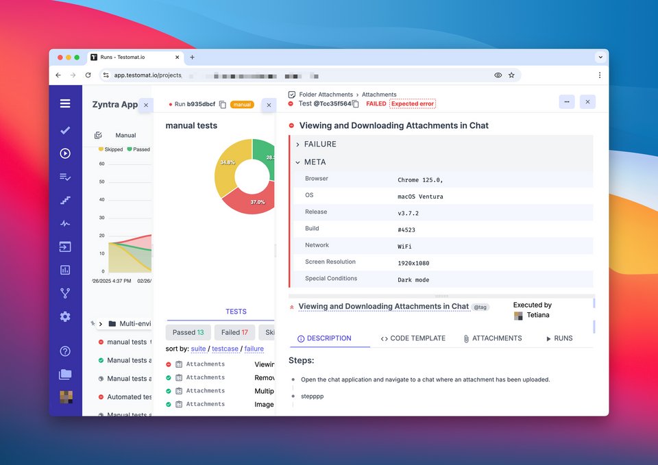 Enhanced Manual Execution, Metadata Tracking & Suite Navigation