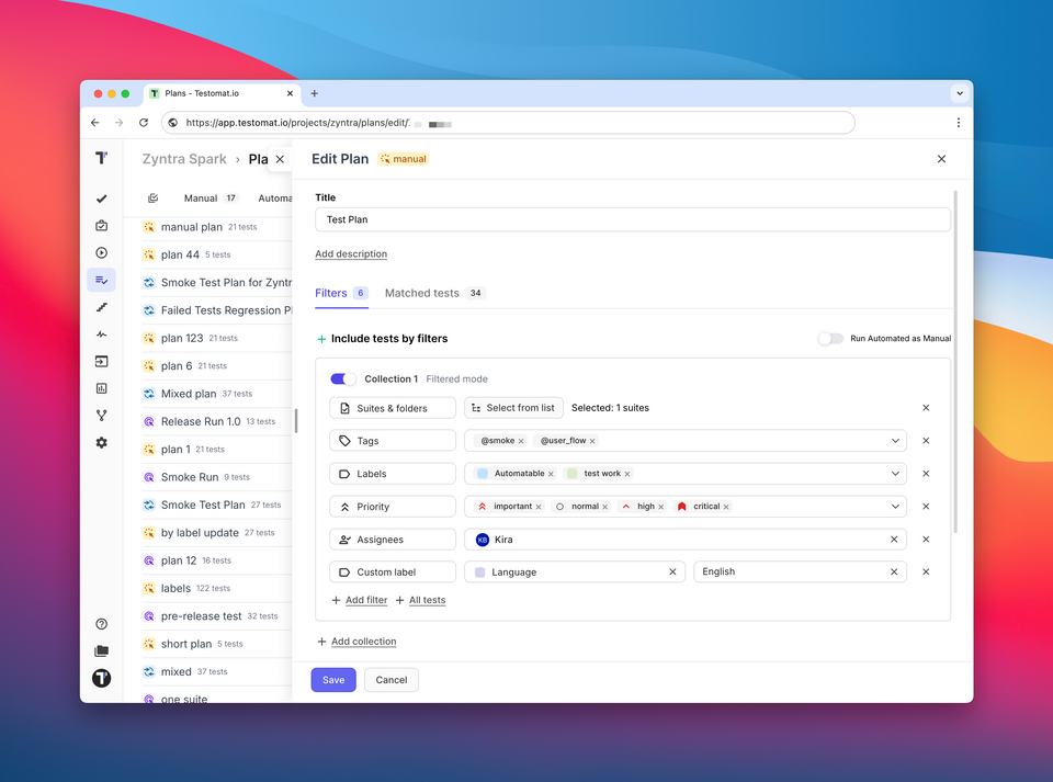 Improved Test Plans, Shared Tests, Reporting, and UI Enhancements